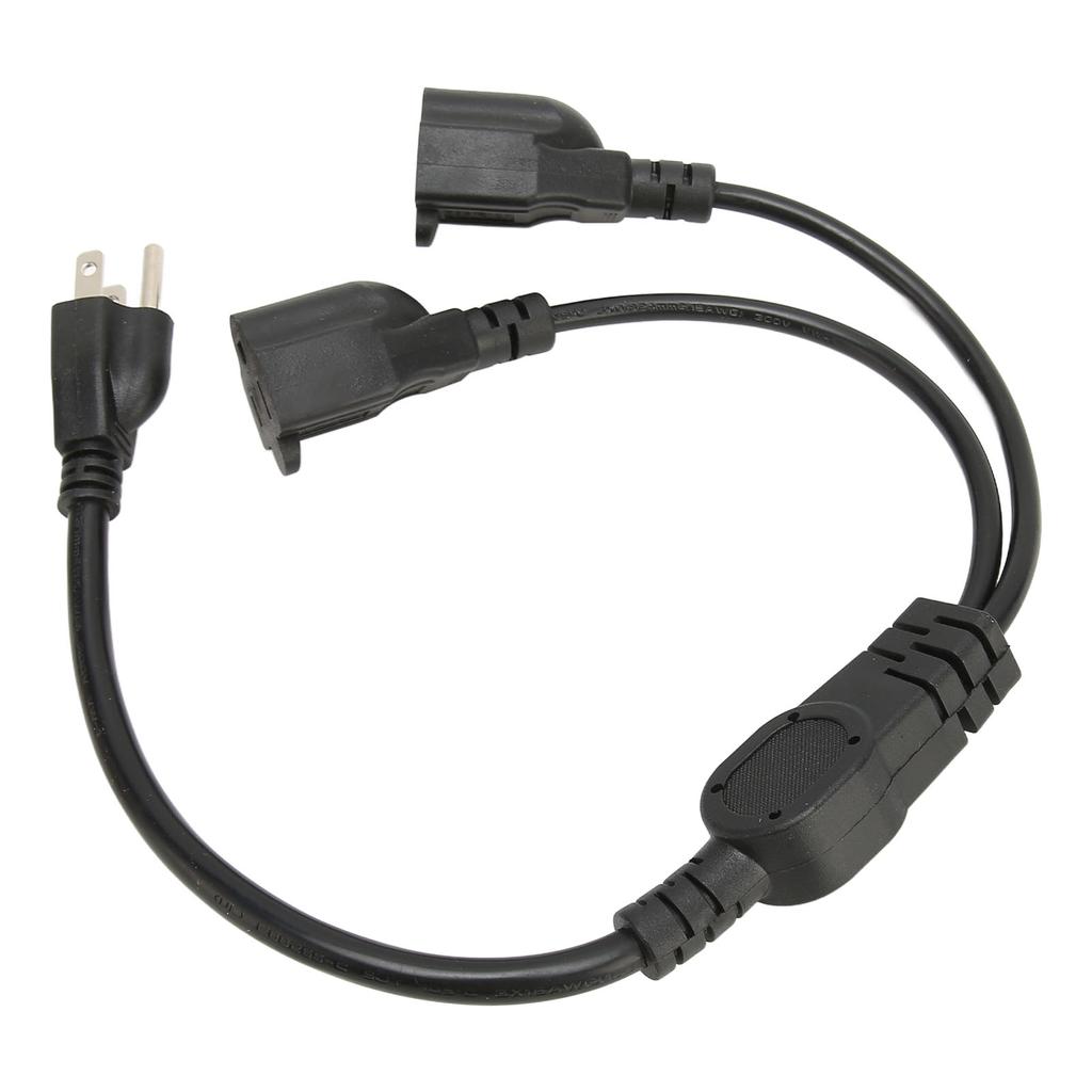 Extension Y Splitter Power Cord 3 Pin 1 to 2 Male to Female Power Extension Cable
