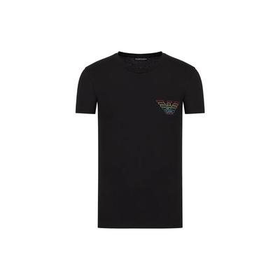 Ss23 Solid Eagle Logo Print Crew Neck Short Sleeve T-Shirt Men Tops Black 111035-3R513-00020