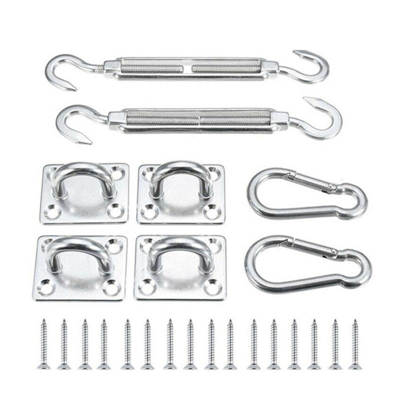 Outdoor Patio Rectangle Awning Attachment Set Stainless for Sun Shade Sail Canopy Fitting Heavy Duty Shade Sail Hardware