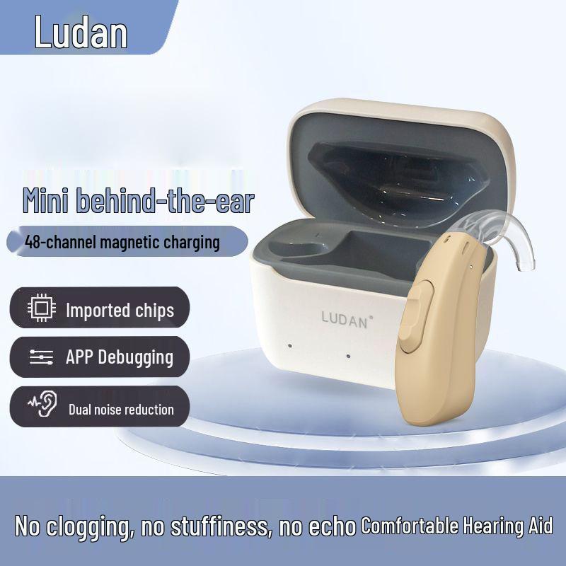 Ludan Wireless Rechargeable Hearing Aid: Invisible, High Volume, Noise-Canceling, Ideal for Moderate to Severe Hearing Loss in Seniors.