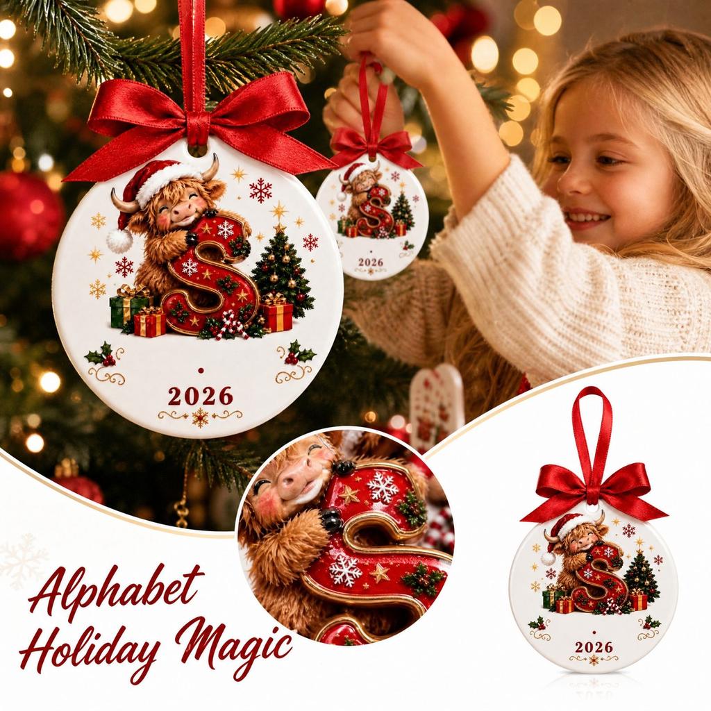 Christmas Animal 26 Letters Hanging Ornaments, Christmas Holiday Decorations