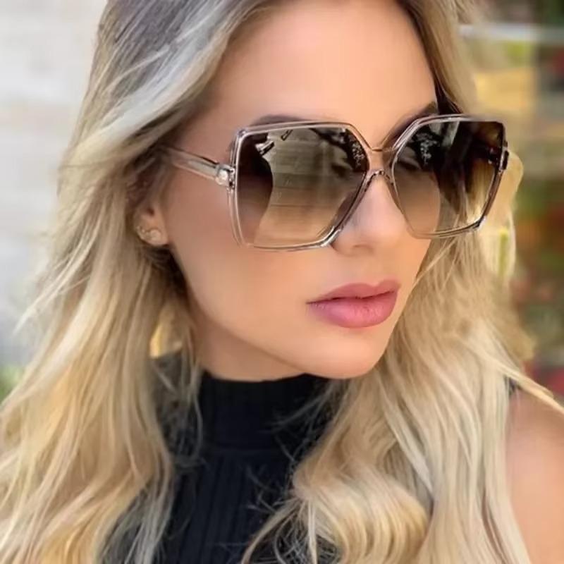 Occhiali da sole quadrati oversize per donna e uomo Occhiali da vista con protezione UV Occhiali da sole retrò con montatura grande Tonalità alla moda