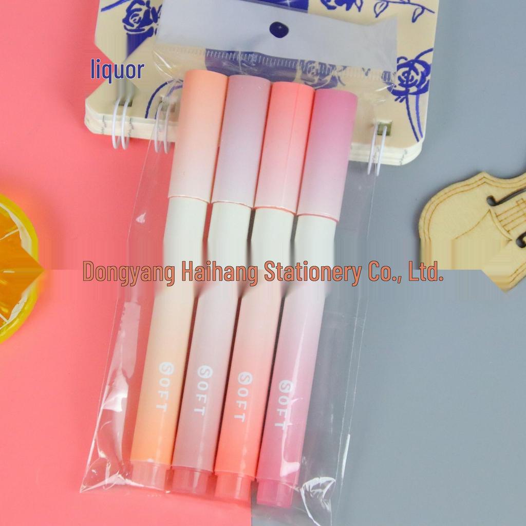 Gradient Highlighter Pen: Eye-Friendly, Large Capacity, Vibrant Colors for Students