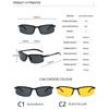 2PCS Night Vision Glasses Men Anti-Glare Driving Goggle Half Frame Polarized Sunglasses for Driver UV400 Day and Night Glasses
