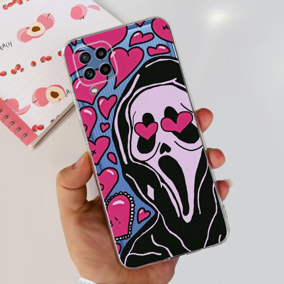 For Samsung M32 Case Galaxy M32 SM-M325F Cover Cute Fashion Flower Cartoon Soft Cases For Samsung M22 F22 M52 5G SM-M526B Bumper