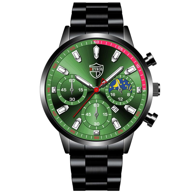 Stilvolle, einfache Uhr Herren Edelstahl Uhr Kalender Quarzuhr Herren personalisierte Casual Uhr