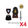 MOC Medieval Knight Castle Figures Building Blocks Weapon Wolf Swordsmen Guard Bow Arrow Shield Flags Warhorse Toys Gifts S002