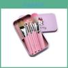 Hello Kitty Cosmetic Brush Kit With Synthetic Hair Sevenpiece Travel Friendly Makeup Tools