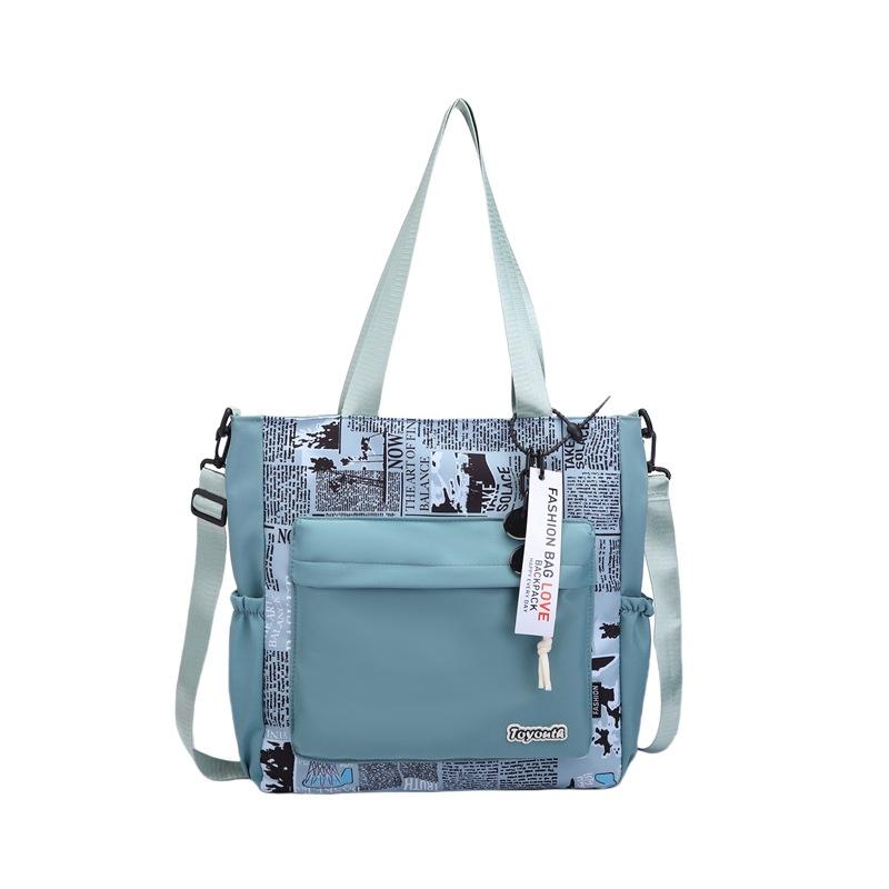 Bags Women'S Canvas Bags Large Capacity Student Shoulder Bags Stylish And Simple Class Tutoring Bags