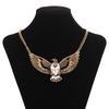 Vintage Eagle Pendant Necklace With Gemstone Water Drop Chain For Boho Style Jewelry