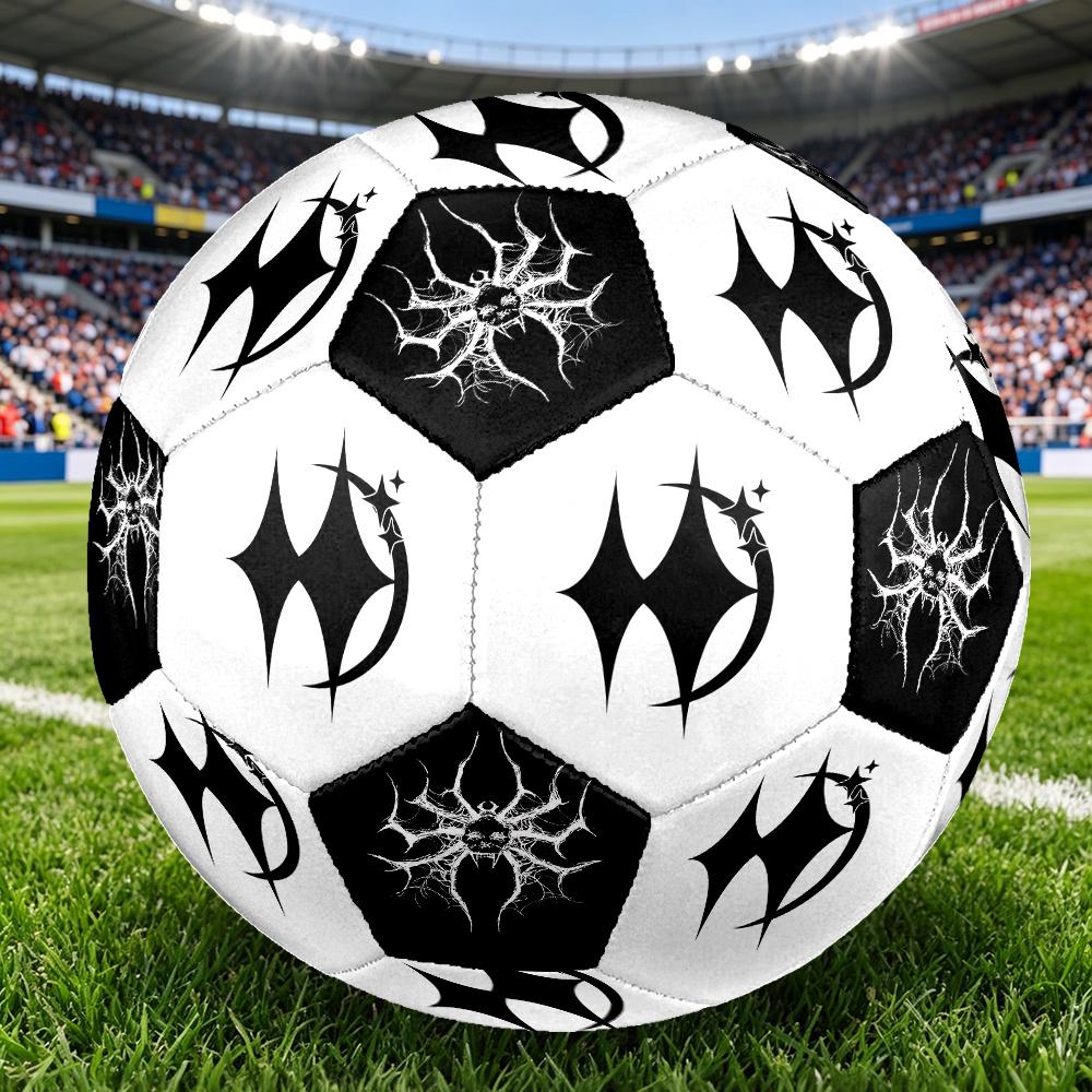 1PC Space Exploration Symbol Dark Spider Artwork Soccer Ball Size 5 Football Machine Sewn Indoor/Outdoor Universal Football Gift W81