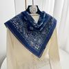 Thin Cashew Nut Print Silk Scarf Breathable Square Handkerchief Retro Small Scarves  Women
