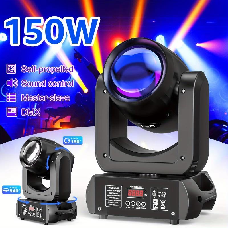 100W LED Lyre Beam Moving Head Light | Sound Activated & DMX Control, Includes Flight Case for DJ/Disco/Wedding/Bar Stages