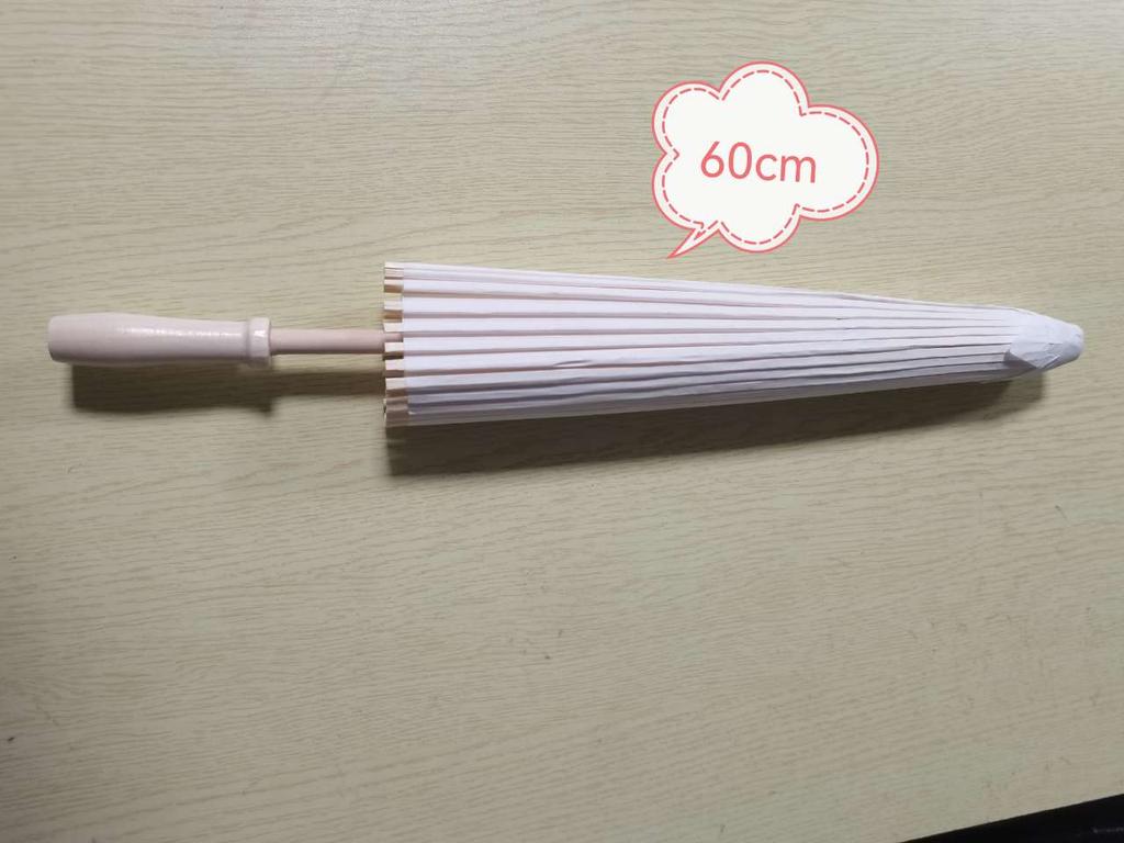 6-Piece Wedding Paper Umbrella Set, Wooden Handle White DIY Chinese Paper Umbrellas for Baby Showers, Parties, and Wedding Photography Props