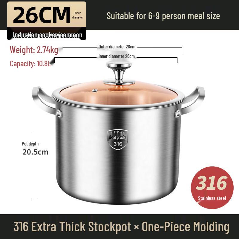 Yiceng 316 Stainless Steel Soup Pot