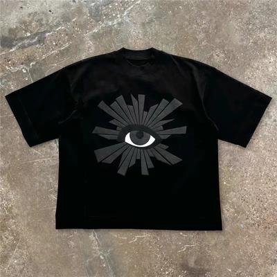 Tshirts Casual Loose Cotton Eyes Foam Printed Short Sleeve Kanye Couples T-shirt