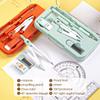 8-Piece Math Drawing Set,Drawing Tools,Including Compass,Ruler,Set Square,Protractor, Eraser,And Mechanical Pencil,Compass Set