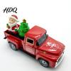 Miniature Truck Model Christmas Pickup Figurine Vintage Car Statue with Santa Claus Red Figurine Tree Snowman Alloy Vehicle Ornament for