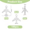 100Pcs Alloy Pendants Airplane Silver 16.5x14.5x2mm Hole: 1.8mm