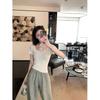 U-neck Short-sleeved T-shirt Women's Summer New Inner Fit Slim and Thin Korean Base Spice Girl Black Top