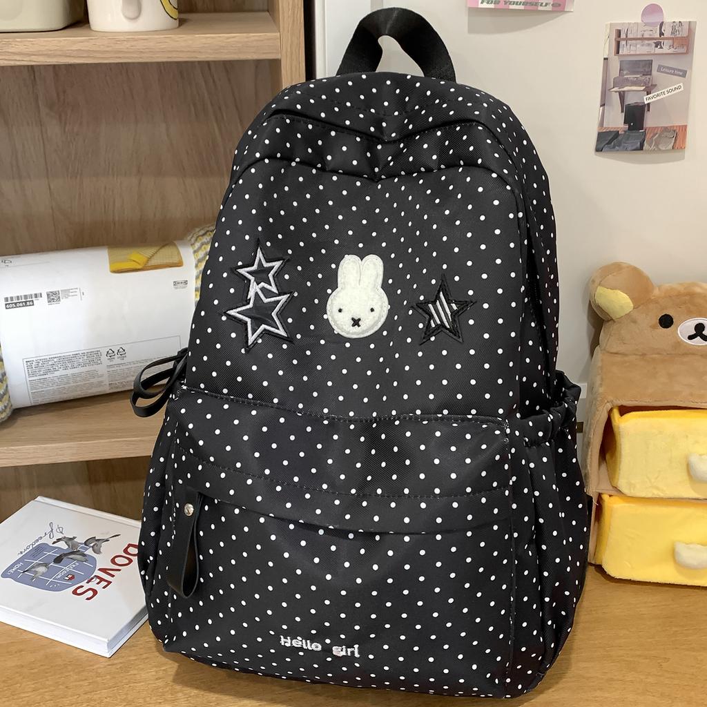 Schoolbagins Wind Sweet Polka Dot Backpack 1011 New Fashion Cute Cartoon Schoolbag Junior High School Student Backpack