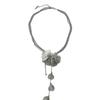 Temperament Retro Stereo Flowers Tassel Multi-layer Necklace for Women Exaggerated Hot Girl Collar Chain Jewelry Accessory Gifts