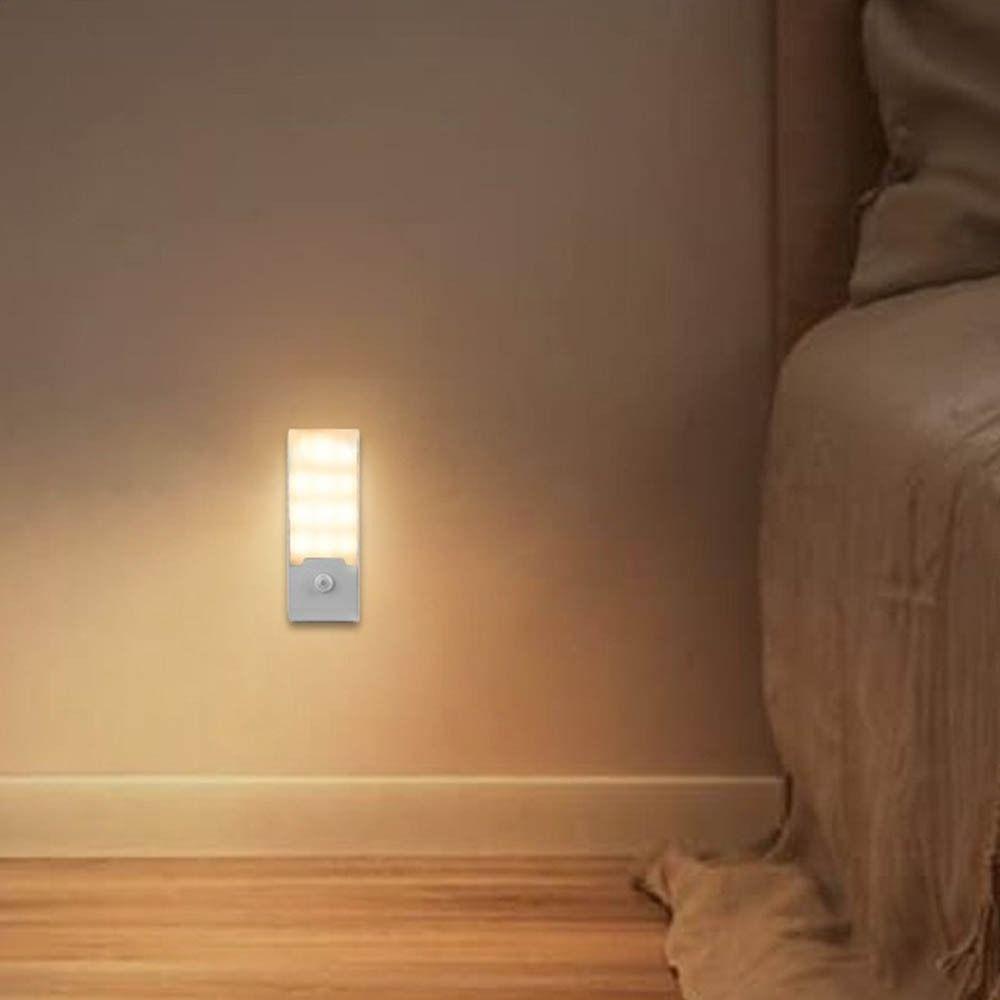 Rechargeable LED Induction Night Light Motion Sensor Body Sensor Night Light Cabinet Lamp  Closet