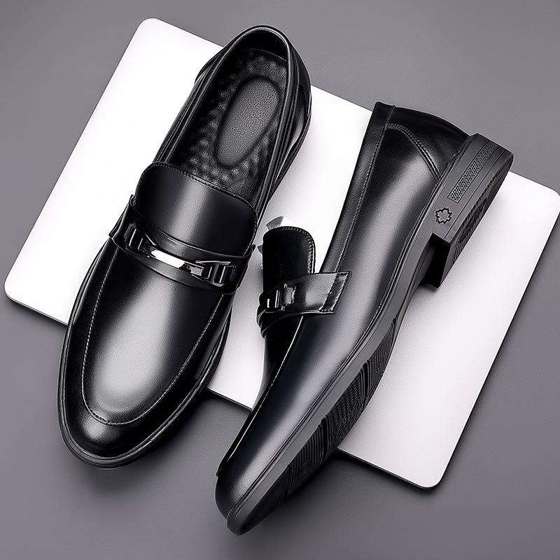 Leather Shoes Men's Leather Black British Trend Casual Business Sports Dress Foot Suit Men's Suit Wedding
