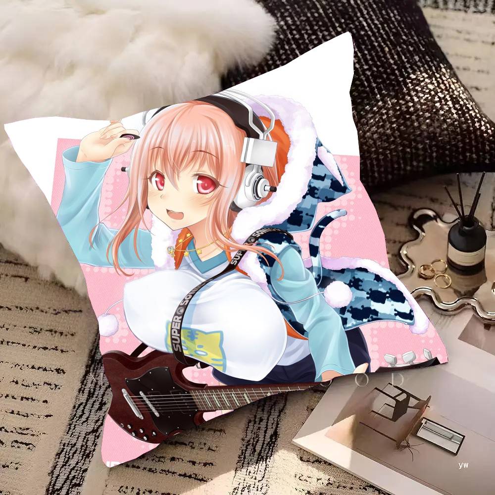 СУПЕР S-СОНИКО Аниме Наволочка Модная Квадратная Наволочка Спальня Диван Гостиная Ins Декор Отдых 12x12Inch