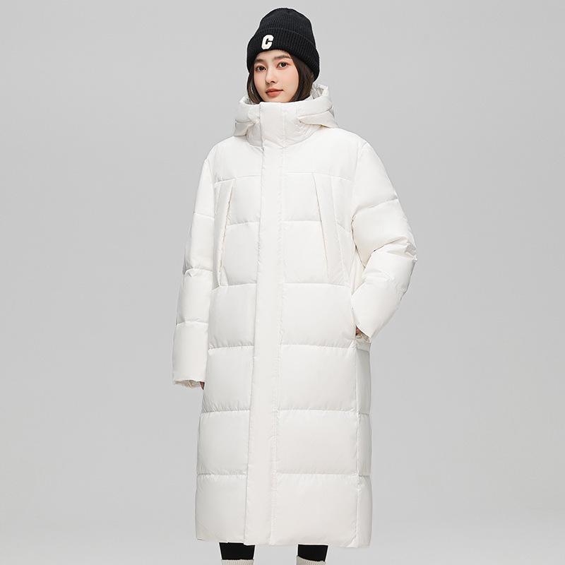 Unisex Trendy Long Over-the-Knee Winter Hooded Down Coat