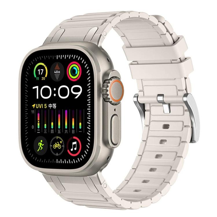 Reinforced I‑Shape Texture Soft Silicone Replacement Watch Band Strap For Apple Watch 38/40/41/42mm
