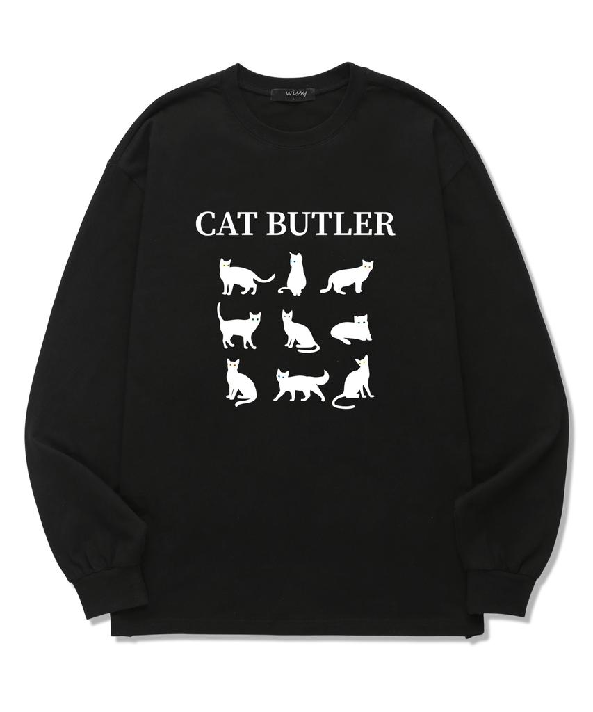 Wissi Cat Butler Long Sleeve T-Shirt (Wls011) Black