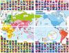 The Answer Will Come Out! Study In the Bath: World Map and Flags