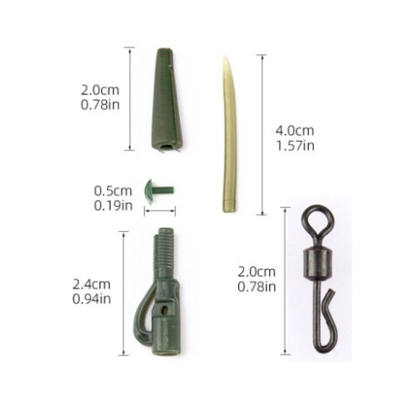 50pcs Anti Entanglement Sleeves Fishing Tackle Leads Clip Fast Change Swivels Tail Rubber Fishing Accessory for Rigs