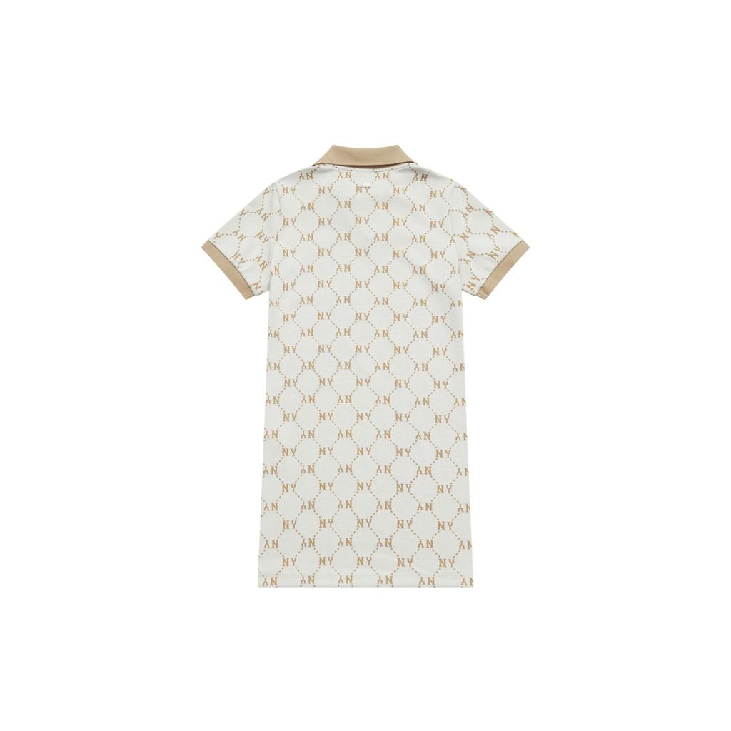 MLB MONOGRAM SS25 Short Sleeved Dress Women's Ivory White 3FOPM0453-50IVS
