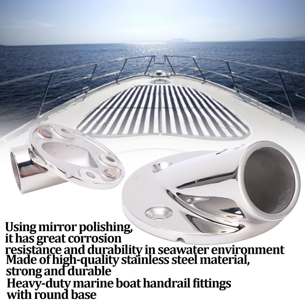 Marine Boat Hand Rail Fittings Stainless Steel 30 Degree Pipe Round Base Handrail Accesssory