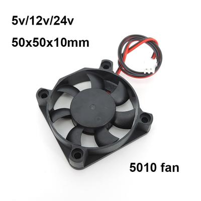 DC 5010 5 V 12 V 24 V Volt 5 cm Computer CPU-Kühler Lüfter 50 mm kleiner Abluftventilator für 3D-Drucker 2-polig 50 x 50 x 10 mm Gleitlager