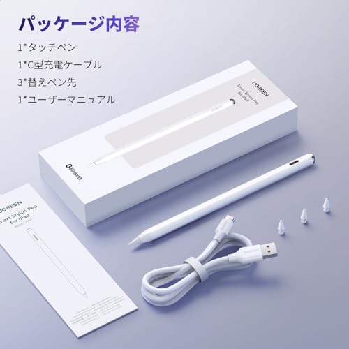 UGREEN iPad Pencil, Wireless/Type-C Fast Charging, Stylus Pen, Apple Pencil Replacement, Magnetic Charging, iPad Pencil Compatible with iPad/Air/mini/
