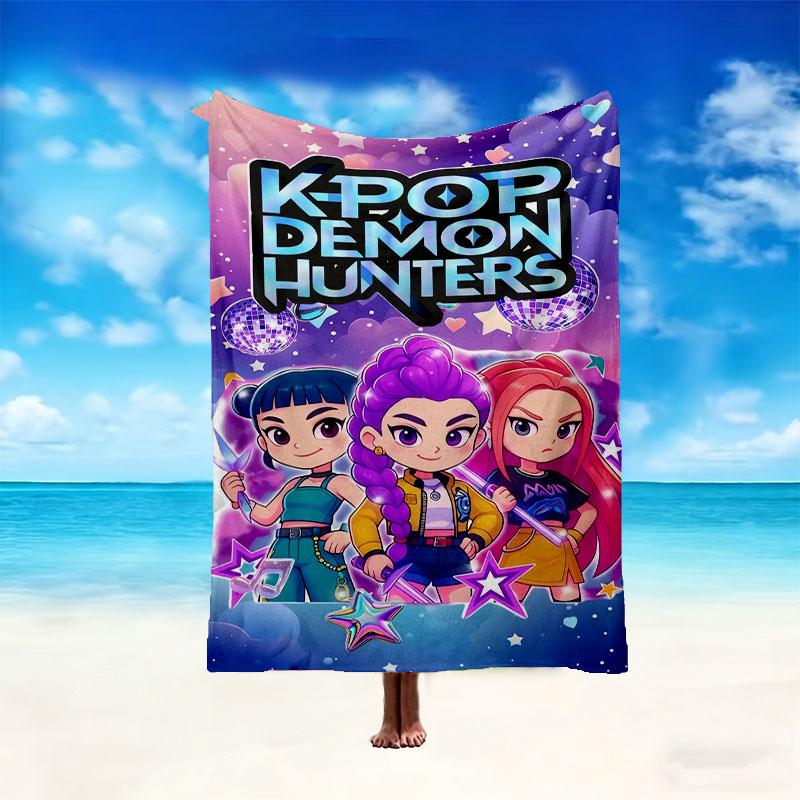 Soft Kpop Demon Hunters Blanket Perfect for Snuggling Up on the Sofa, Ideal for Cozying Up in the Bedroom