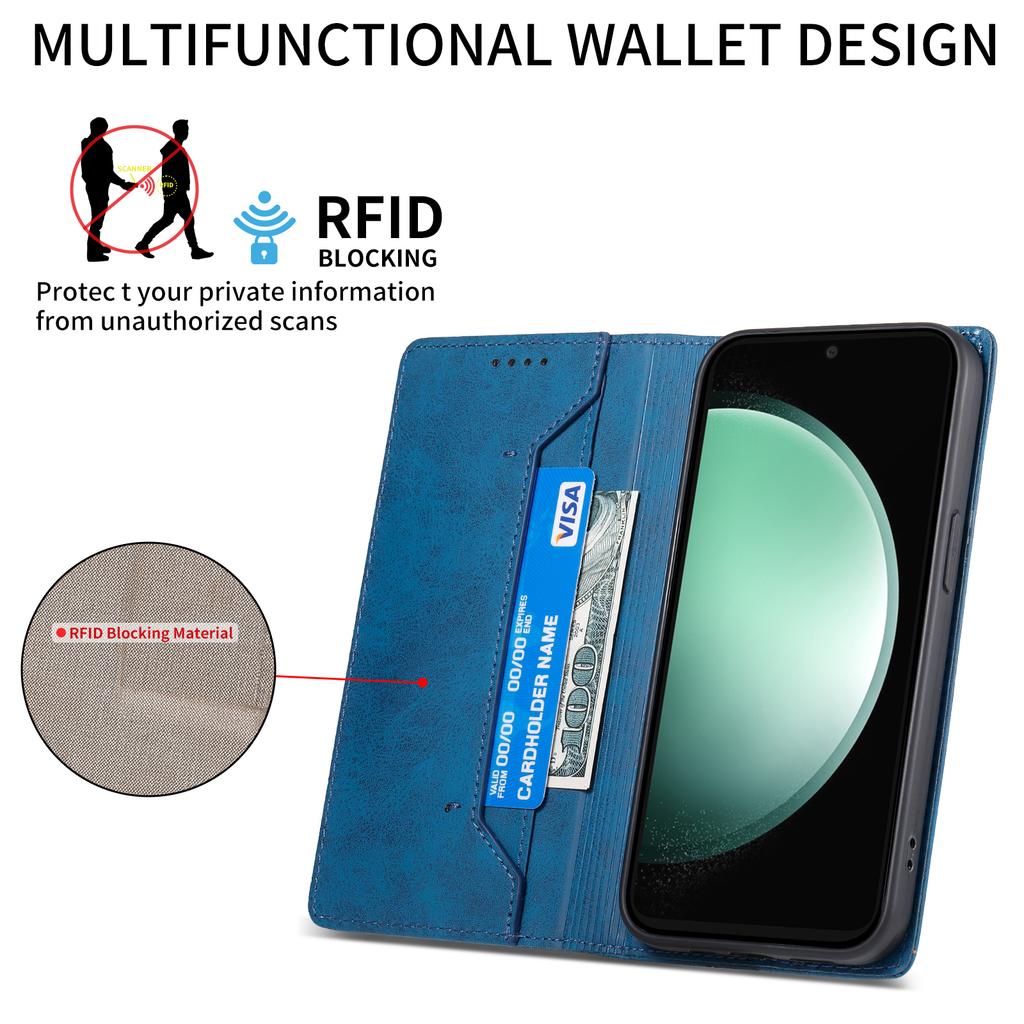 For Samsung Galaxy S25 FE Wallet Case RFID Blocking PU Leather Phone Cover