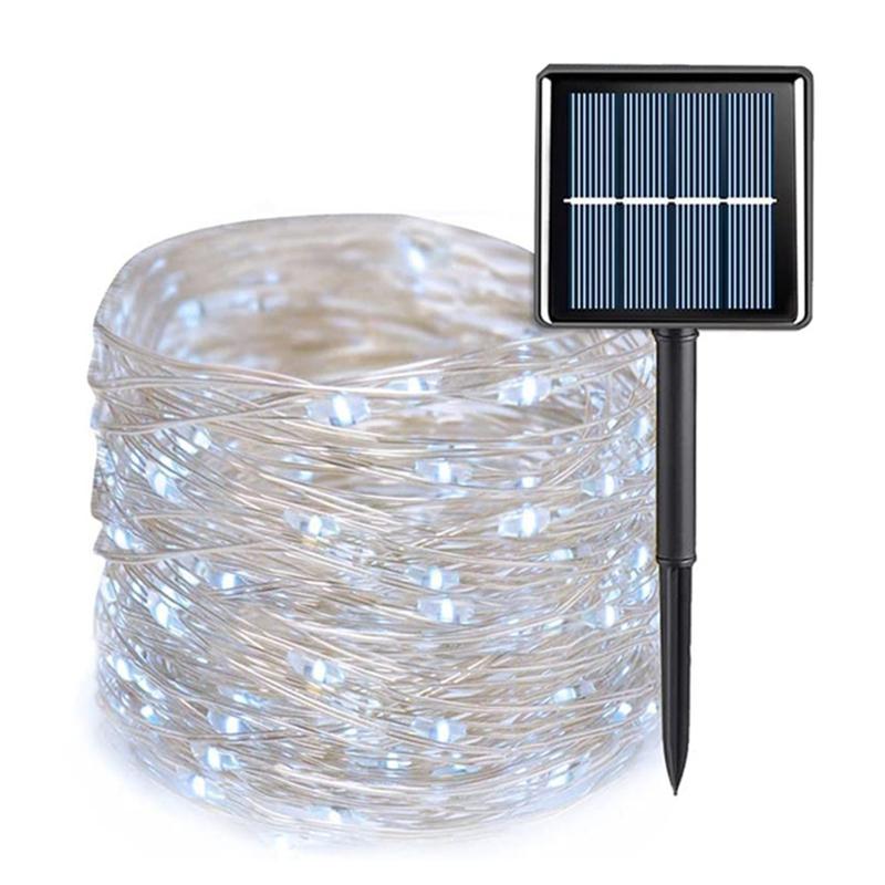 Solar Rope Strip Light Fairy String Garden Christmas Decoration Garland Xmas Solar Rope String Light Fairy Strip 32M/22M/12M/7M