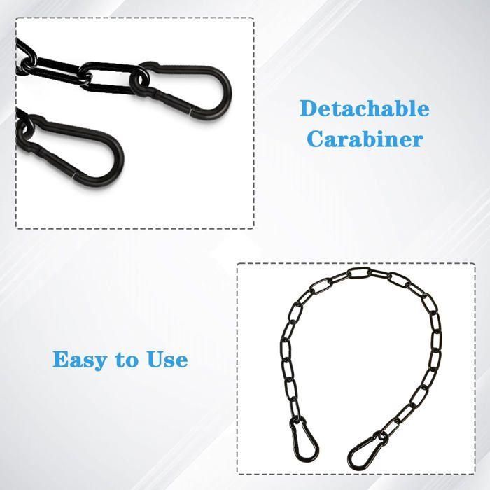 Chaîne antivol pour portail - AIMOONSA - Gate Chain Lock - 100 cm - Acier inoxydable - 2 mousquetons amovibles