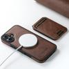 SUTENI M2 For iPhone 16 Magnetic Phone Case Waxy Texture Leather+TPU Cover with Card Bag