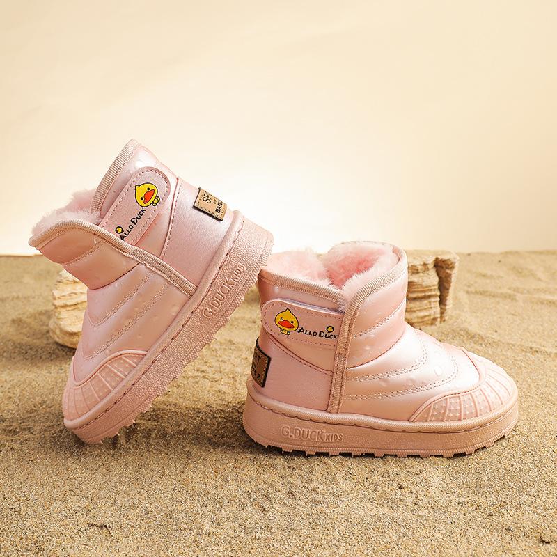 Winter thickened waterproof children's snow boots, fashionable boots for boys and girls