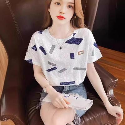 Women's Loose Half-Sleeve White T-Shirt - Summer 2026 Korean Style