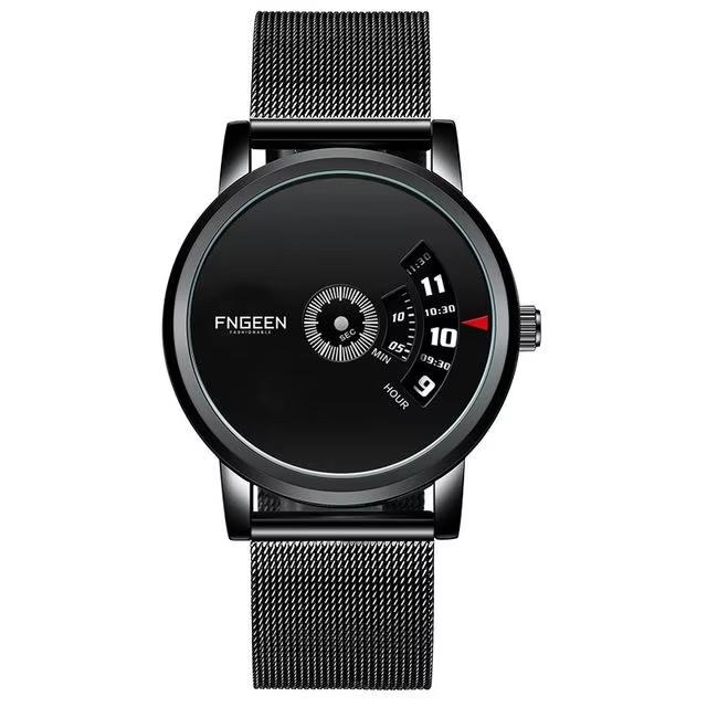 Fngeen S230 Unique Design Fashion Casual Original Wristwatch Stainless Steel Band Metal Case Quartz Men Watches for Male
