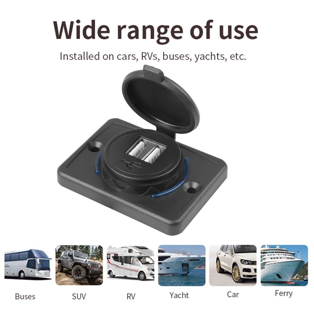 Dual USB Charger 12-24v 4.2a Socket Usb Charger Outlet Adapter for Motorcycle Camper Truck Atv Boat Car
