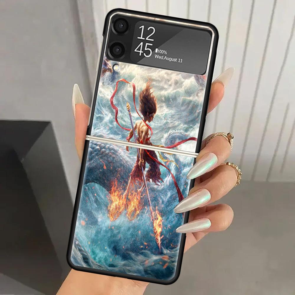 

Nesha Nezha Cartoon Hard PC Back Phone Case for Samsung Galaxy ZFlip 7 6 5 Z Flip 4 ZFlip6 Z Flip7 5G ZFlip4 Flip3 Zflip5 Cover Samsung Z Flip