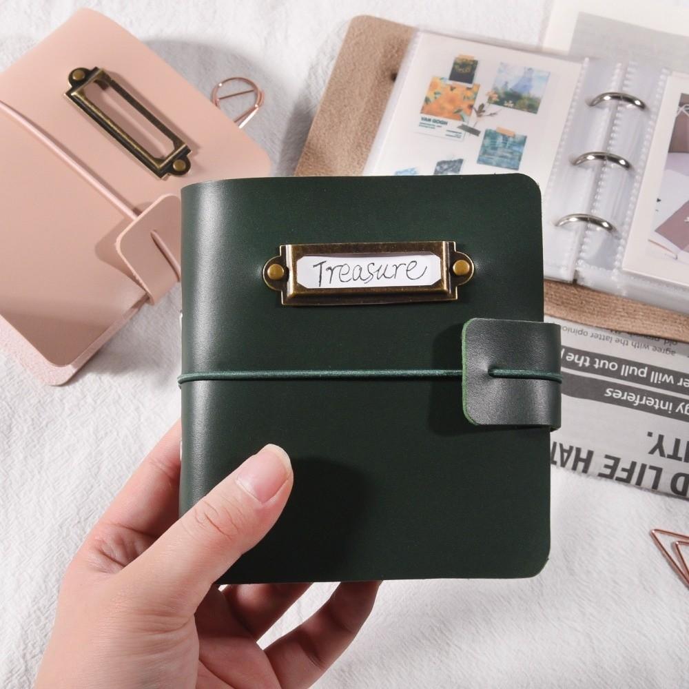 PU Leather Mini Photo Album Pocket Scrapbook Memory Photo Book Student