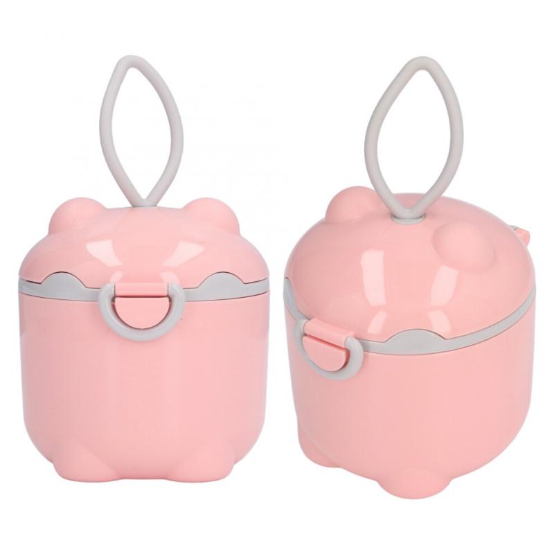 Baby Food Containers Large Pink Safe PP Material Sufficient Capacity Compact Portable Cute Style Powder Dispenser